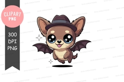 Cute bat with hat clipart png Product Image 1