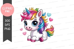 Cute unicorn clipart png Product Image 1