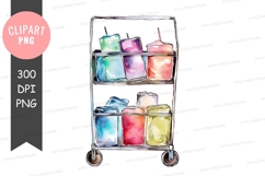 Colorful drink cart clipart png Product Image 1