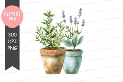 Two potted plants clipart png Product Image 1