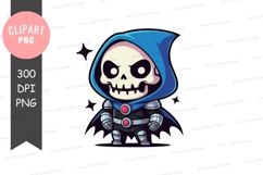 Cute skeleton character with blue hood Product Image 1