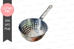 Stainless steel colander clipart png Product Image 1