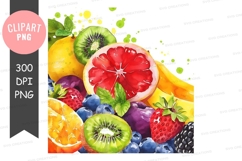 Vibrant fruit collection clipart png Product Image 1