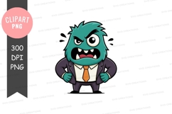 Angry business monster clipart png Product Image 1