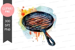 Grilled food in a pan clipart png Product Image 1