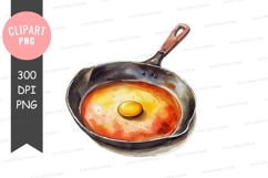 Frying egg in a pan clipart png Product Image 1