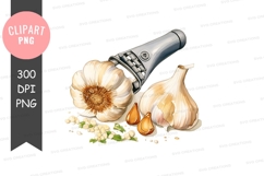 Garlic press with garlic cloves Product Image 1