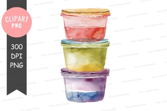 Stack of colorful containers clipart png Product Image 1
