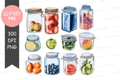 Assorted fruit preserves in jars clipart png Product Image 1