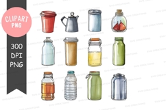 Assorted kitchen containers clipart png Product Image 1