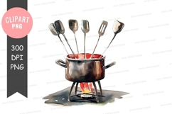Fondue set clipart png Product Image 1