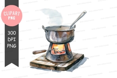 Cooking over an open fire clipart png Product Image 1