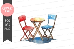 Colorful café set clipart png Product Image 1