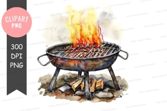 Grill with flames clipart png Product Image 1