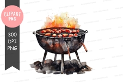 Grill with flames clipart png Product Image 1