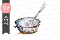 Stainless steel colander clipart png Product Image 1