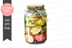Pickled vegetables in a jar clipart png Product Image 1