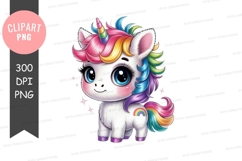 Colorful unicorn clipart png Product Image 1