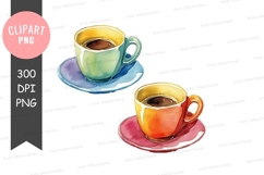 Two colorful coffee cups clipart png Product Image 1