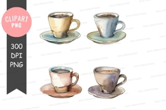 Collection of watercolor coffee cups Product Image 1