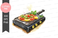 Cooking pizza on grill clipart png Product Image 1