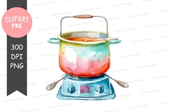 Colorful fondue set clipart png Product Image 1