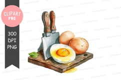 Kitchen tools and eggs clipart png Product Image 1
