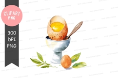 Watercolor egg in an egg cup Product Image 1