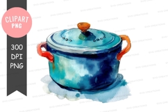 Blue cooking pot clipart png Product Image 1