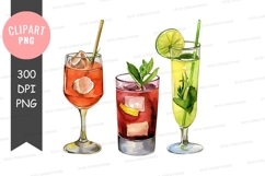 Assorted cocktails clipart png Product Image 1