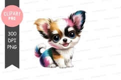 Colorful chihuahua puppy clipart png Product Image 1