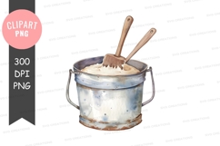 Paint bucket with brushes clipart png Product Image 1