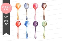 Colorful spoons clipart png Product Image 1