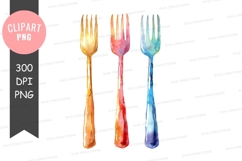 Three colorful forks clipart png Product Image 1