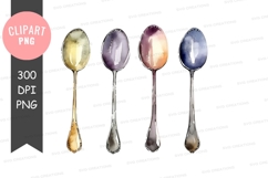 Four colorful spoons clipart png Product Image 1
