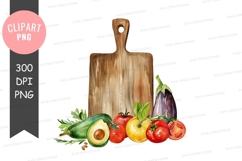 Fresh vegetables on a cutting board Product Image 1