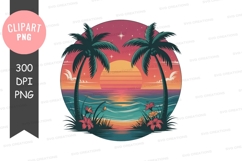 Tropical sunset clipart png Product Image 1