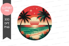 Tropical sunset clipart png Product Image 1