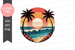 Tropical sunset clipart png Product Image 1