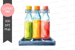 Three colorful bottles clipart png Product Image 1