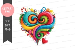 Colorful heart clipart png Product Image 1