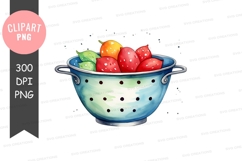 Colorful vegetables in a blue colander Product Image 1