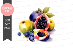 Vibrant fruit still life clipart png Product Image 1