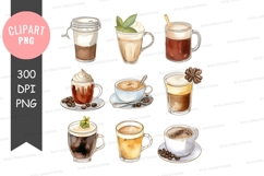 Assorted coffee and tea clipart png Product Image 1