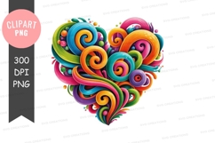 Colorful heart clipart png Product Image 1