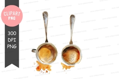 Two coffee cups with spoons clipart png Product Image 1
