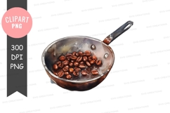 Roasting coffee beans in a pan Product Image 1