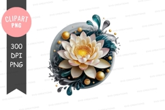 Elegant lotus flower with golden accents Product Image 1