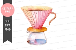 Pink coffee dripper clipart png Product Image 1