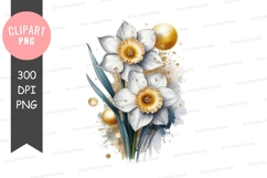 Elegant white daffodils with golden accents Product Image 1